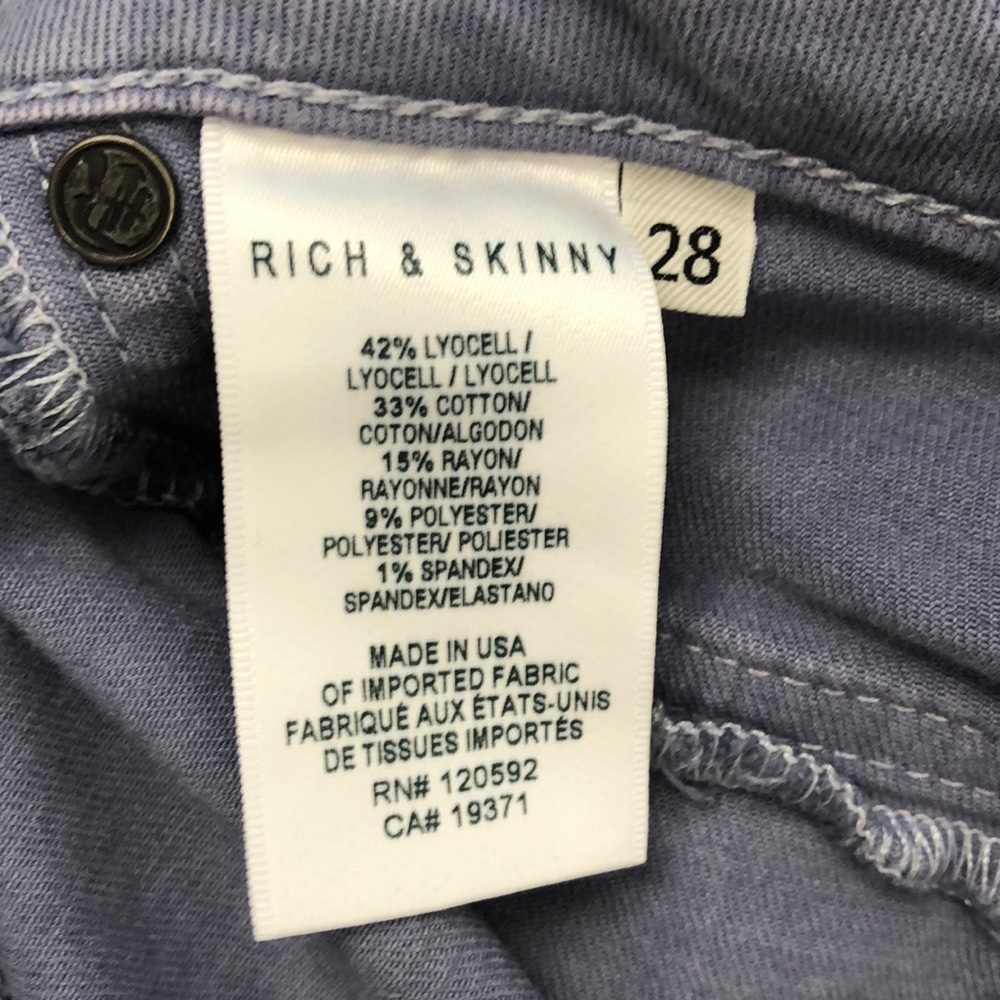 Rich & Skinny Gray Skinny Jeans Size 28 - Picture 4 of 7